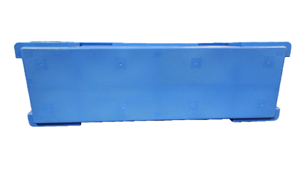 Used HPJ Industries  48" x 15" x 7" Blue Hand Tote Smooth Bottom - Image 2