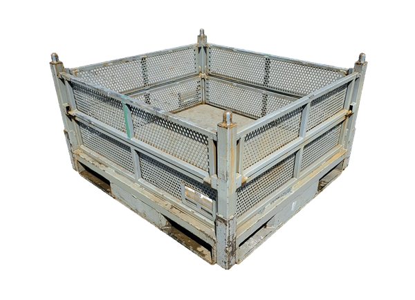 Used HPJ Industries  48" x 45" x 28" Perforated Steel Tub  - 4 Drop Doors