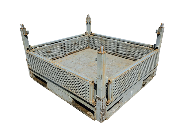 Used HPJ Industries  48" x 45" x 28" Perforated Steel Tub  - 4 Drop Doors - Image 5