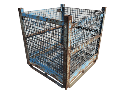 Used HPJ Industries 48" x 45" x 50" Wire Basket  - 3 Drop Doors