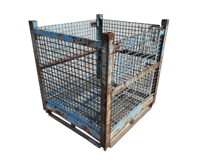 Used HPJ Industries 48" x 45" x 50" Wire Basket - 3 Drop Doors