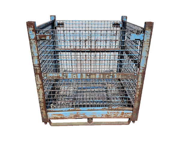 Used HPJ Industries 48" x 45" x 50" Wire Basket  - 3 Drop Doors - Image 3