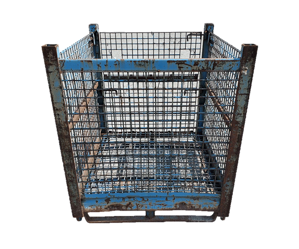 Used HPJ Industries 48" x 45" x 50" Wire Basket  - 3 Drop Doors - Image 4