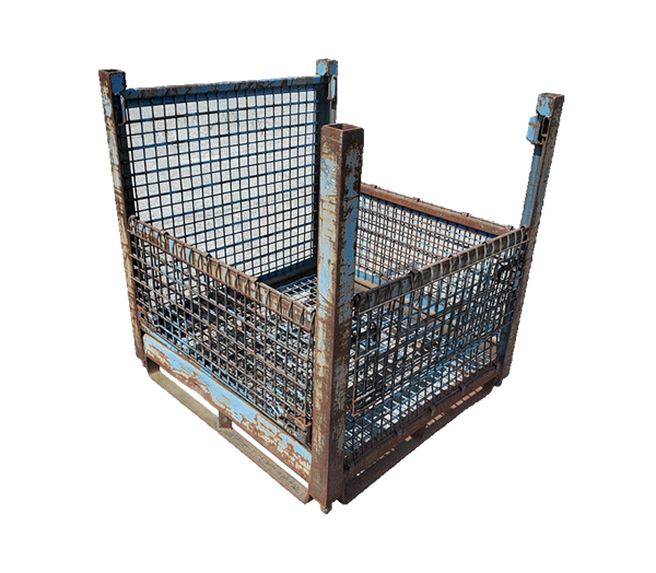 Used HPJ Industries 48" x 45" x 50" Wire Basket  - 3 Drop Doors - Image 5