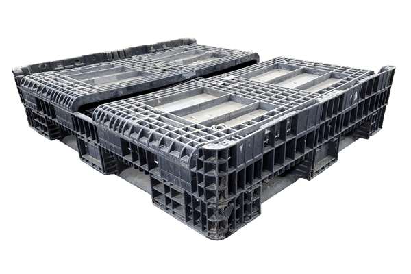 Reconditioned HPJ Industries 56" x 48" x 25" All Black 56" Side Bulk Container - 2 Drop Doors - Image 2