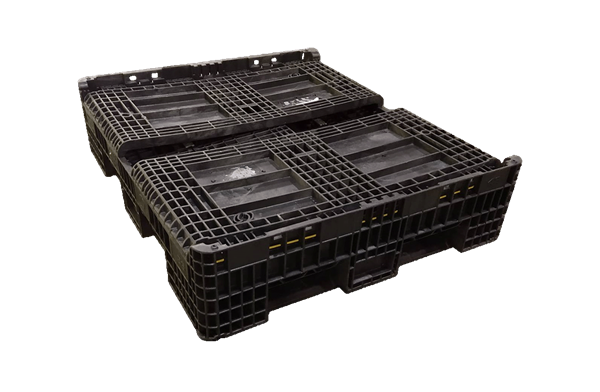 Lightly Used HPJ Industries 56" x 48" x 34" All Black 56" Side Bulk Container - 2 Drop Doors - Image 2