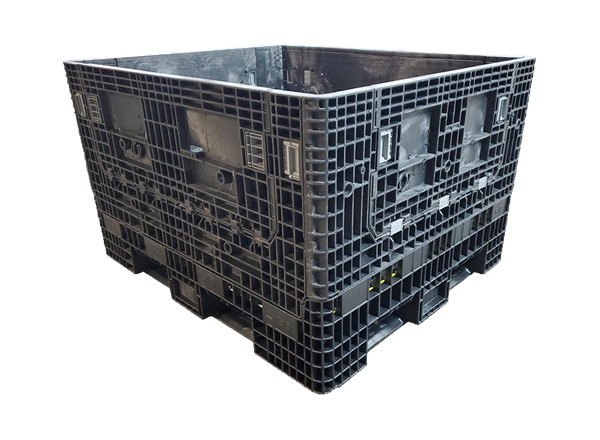 New Orbis 56" x 48" x 34" All Black Bulk Container 48" Side - 2 Drop Doors