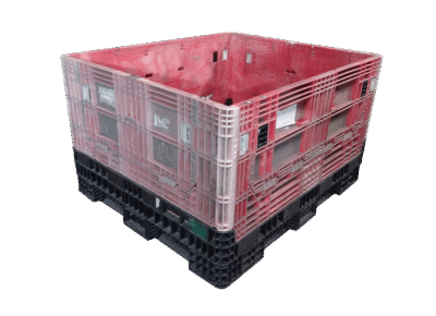 Reconditioned HPJ Industries 56" x 48" x 34" Mixed Color All Good Runner Bulk Container - 2 Drop Doors 48" Side