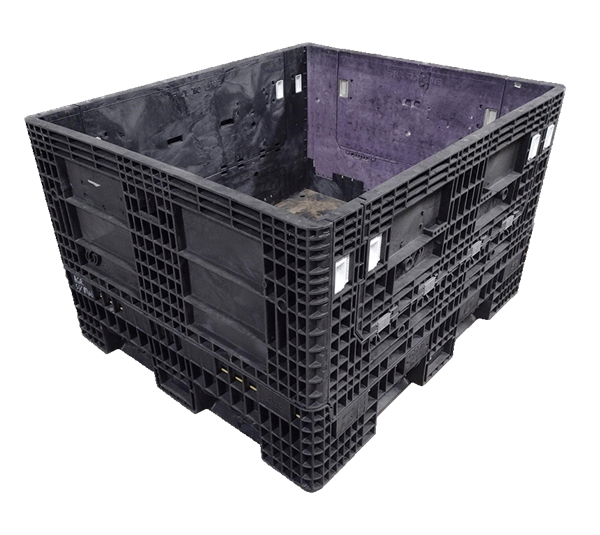 Reconditioned HPJ Industries 56" x 48" x 34" Mixed Color All Good Runner 56" Side Bulk Container - 2 Drop Doors