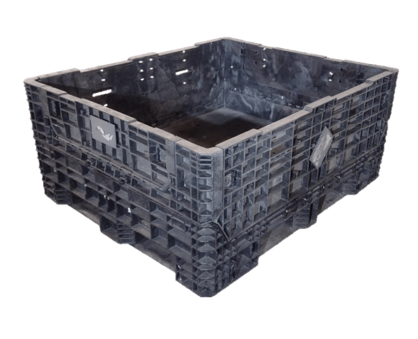 Reconditioned HPJ Industries 57" x 48" x 25" All Black 48" Side Bulk Container - 2 Drop Doors