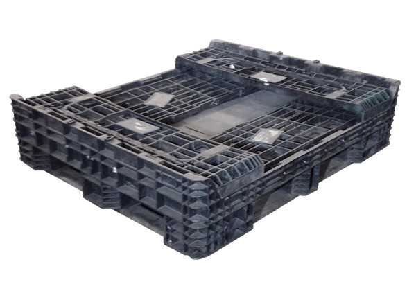 Reconditioned HPJ Industries 57" x 48" x 25" All Black 48" Side Bulk Container - 2 Drop Doors - Image 2