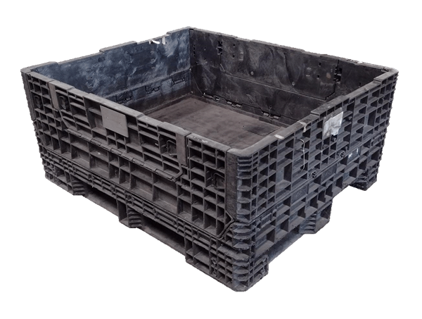 Reconditioned HPJ Industries 57" x 48" x 25" All Black All Good Runner 57" Side Bulk Container - 2 Drop Doors