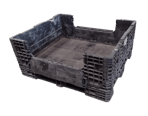 Reconditioned HPJ Industries 57" x 48" x 25" All Black All Good Runner 57" Side Bulk Container - 2 Drop Doors - Image 4
