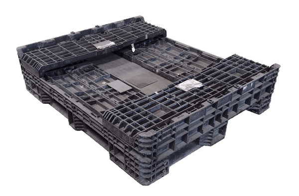 Reconditioned HPJ Industries 57" x 48" x 25" All Black All Good Runner 57" Side Bulk Container - 2 Drop Doors - Image 2