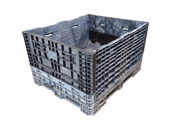 Reconditioned HPJ Industries 57" x 48" x 25" Mixed Color All Good Runner 48" Side Bulk Container - 2 Drop Doors