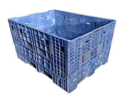 New Buckhorn 62" x 48" x 34" All Blue Bulk Container - 2 Drop Doors 62" Side