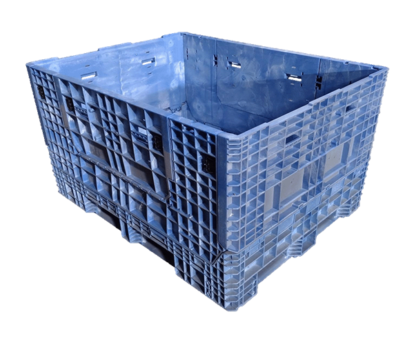New Buckhorn 62" x 48" x 34" All Blue Door 62" Side Bulk Container - 2 Drop Doors