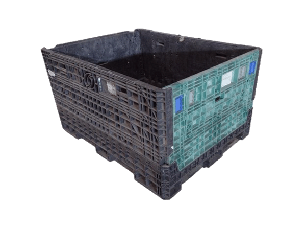 Reconditioned HPJ Industries 62" x 48" x 34" Mixed Color Bulk Container - 2 Drop Doors