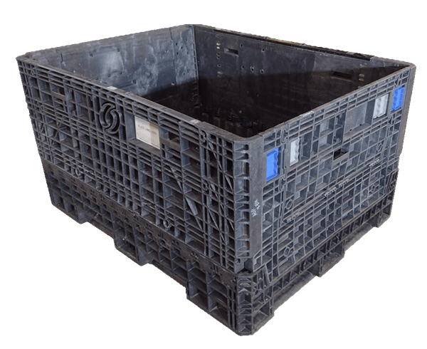 Reconditioned HPJ Industries 62" x 48" x 34" All Black All Good Runner 48" Side Bulk Container - 2 Drop Doors
