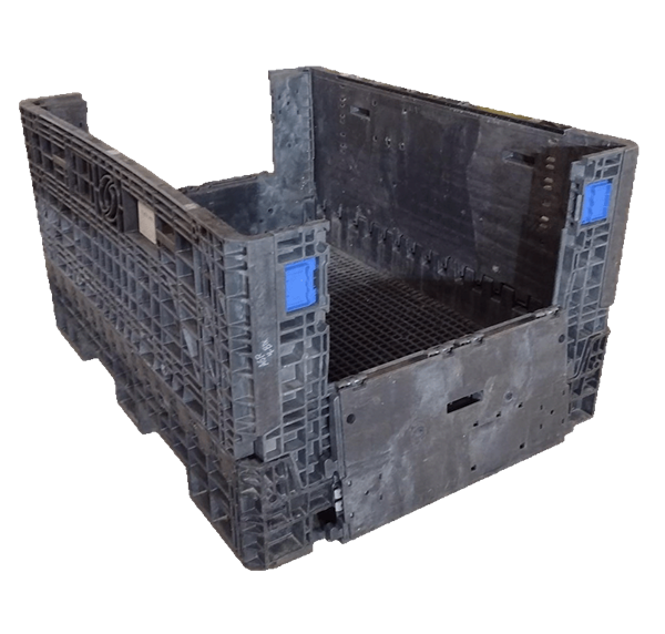 Reconditioned HPJ Industries 62" x 48" x 34" All Black All Good Runner 48" Side Bulk Container - 2 Drop Doors - Image 4