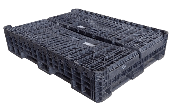 Reconditioned HPJ Industries 62" x 48" x 34" All Black All Good Runner 48" Side Bulk Container - 2 Drop Doors - Image 2