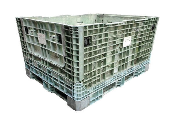 Reconditioned HPJ Industries 62" x 48" x 34" Mixed Color 48" Side Bulk Container - 2 Drop Doors