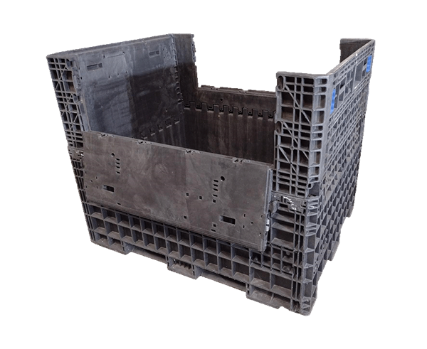 Reconditioned HPJ Industries 62" x 48" x 50" Mixed Color 62" Side Bulk Container - 2 Drop Doors - Image 4