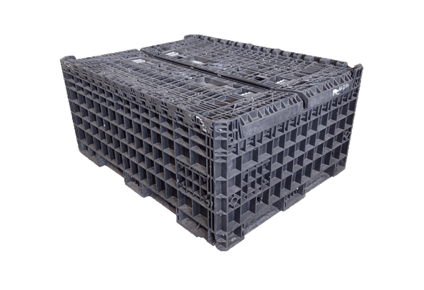 Reconditioned HPJ Industries 62" x 48" x 50" Mixed Color 62" Side Bulk Container - 2 Drop Doors - Image 2