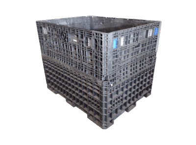 Reconditioned HPJ Industries 62" x 48" x 50" Mixed Color All Good Runner Bulk Container - 4 Drop Doors