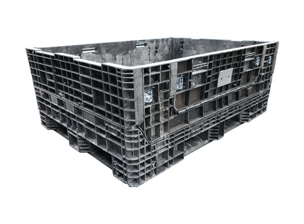 Reconditioned HPJ Industries 64" x 48" x 25" All Black 64" Side Bulk Container - 2 Drop Doors