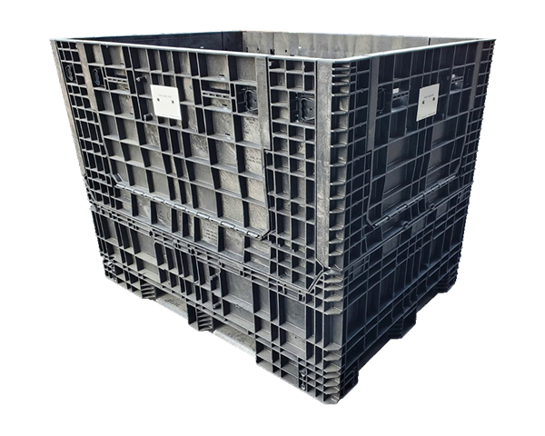 Reconditioned Buckhorn 64" x 48" x 50" All Black Buckhorn/Door 48" Side Bulk Container - 2 Drop Doors - Image 4