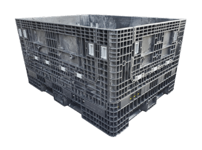 New Orbis 65" x 48" x 34" All Black Bulk Container - 4 Drop Doors