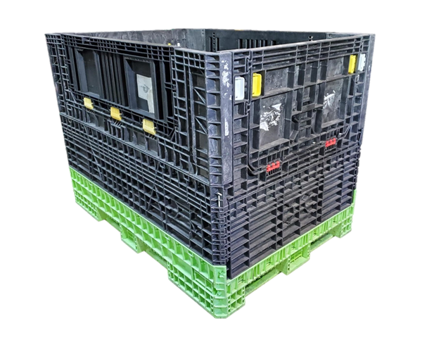 Reconditioned HPJ Industries 70" x 48" x 50" Mixed Color Bulk Container - 4 Drop Doors