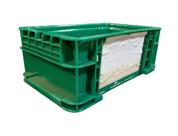 Used HPJ Industries  12" x 7" x 5" Green Hand Tote Smooth Bottom