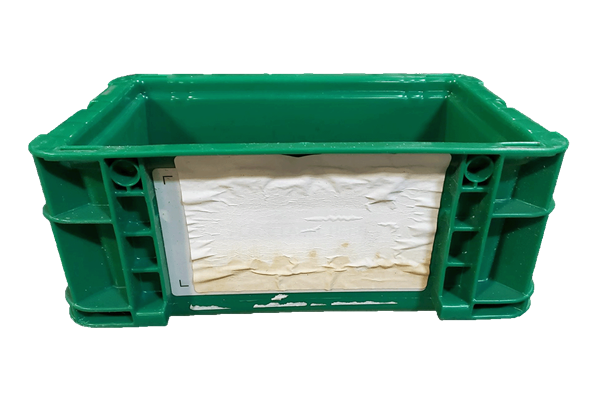 Used HPJ Industries  12" x 7" x 5" Green Hand Tote Smooth Bottom - Image 3