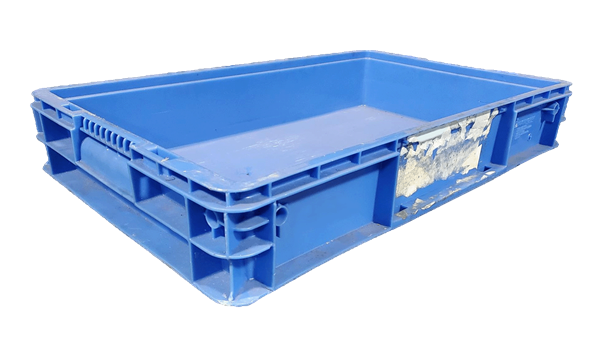 Used HPJ Industries  24" x 15" x 4" Blue Hand Tote Smooth Bottom
