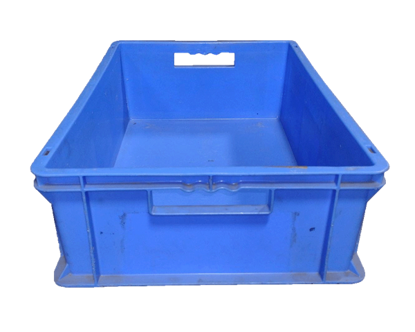 Used HPJ Industries  24" x 16" x 7" Blue Hand Totes Smooth Bottom w/Hand Holes - Image 4