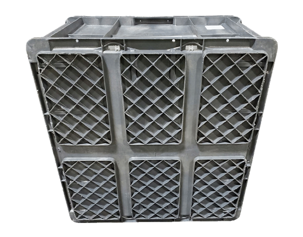 Used HPJ Industries  24" x 22" x 14" Gray Hand Tote Reinforced Bottom - Image 2