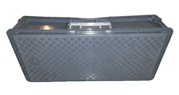 New Orbis  32" x 15" x 7" Gray Hand Tote Smooth Bottom with 2 Kanbans - Image 2