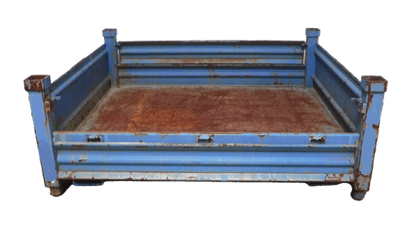 Used HPJ Industries 54" x 44" x 20" Steel Tub on 54" Side - 2 Drop Doors