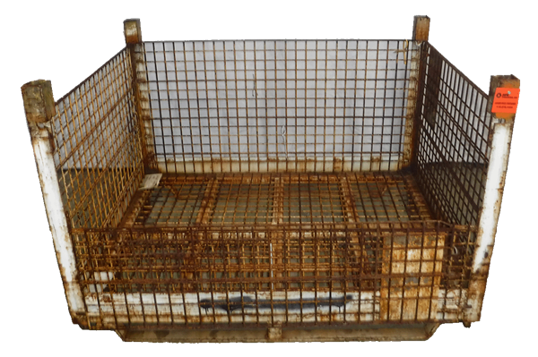 Used HPJ Industries 58" x 45" x 39" Wire Basket  58" Side - 1 Drop Door - Image 3