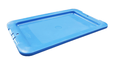 Used Orbis 12" x 7" Blue Hand Tote Lid