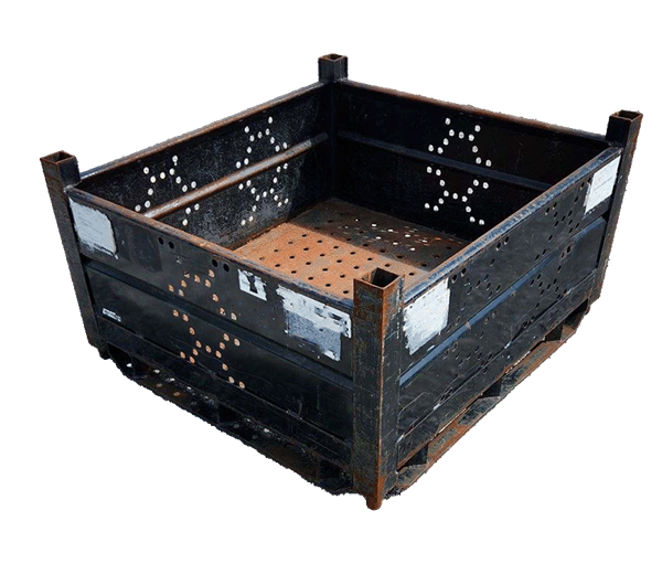 Used HPJ Industries 48" x 45" x 26" Steel Tub No Drop Doors Bottom Stacking Pegs