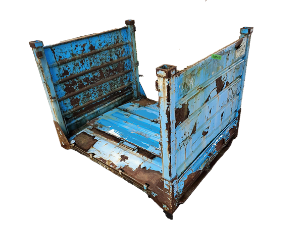 Used HPJ Industries Reconditioned 52" x 44.5" x 42" Collapsible Steel Tube - 2 Drop Doors - Image 3