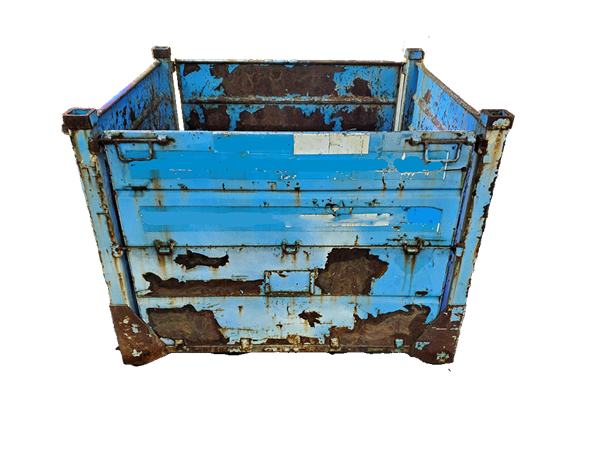 Used HPJ Industries Reconditioned 52" x 44.5" x 42" Collapsible Steel Tube - 2 Drop Doors - Image 2