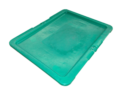Used HPJ Industries 15" x 12" Green Hand Tote Lid