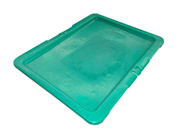Used HPJ Industries  15" x 12" x 0.5" Green Hand Tote Lid