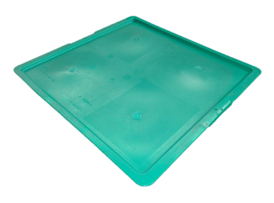 Used HPJ Industries 24" x 22" Green Hand Tote Lid