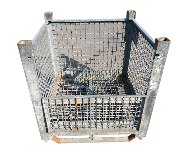 Used HPJ Industries 36" x 36" x 37" Wire Basket  on 36" Side - 1 Drop Door - Image 3