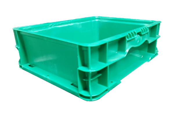 Used HPJ Industries  15" x 12" x 5" Green Hand Tote Smooth Bottom